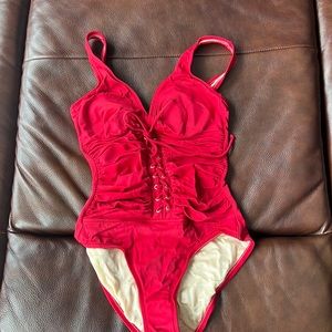 Inc international red size small swim suit